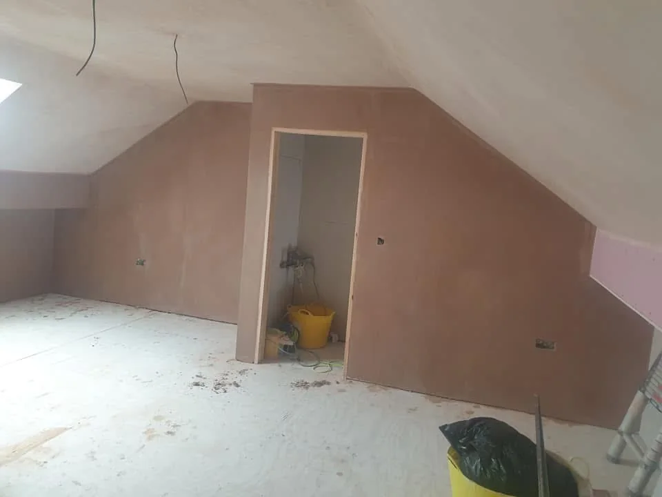 Loft conversion plastering